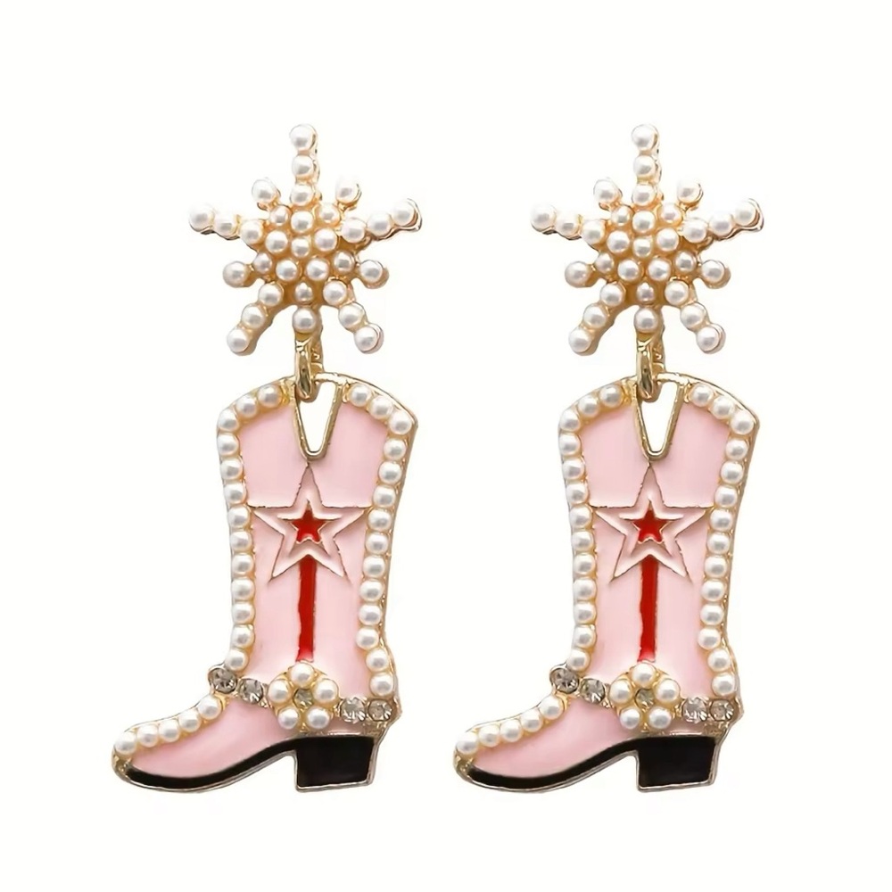 ⚡️FLASH SALE⚡️ Handmade Beaded Western Cowgirl Cowboy Boot Dangle Earrings
